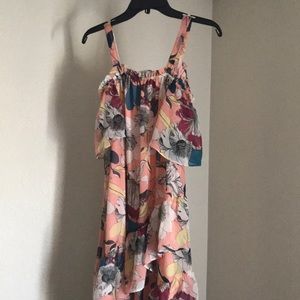 Pink & Floral off the shoulder dress Medium